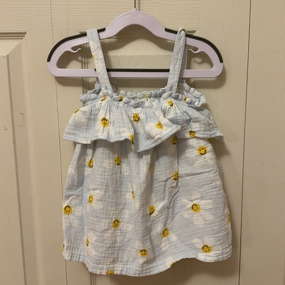 Hanna Andersson Print Smocked Tank In Cotton Muslin size 6-7 - Picture 4 of 5